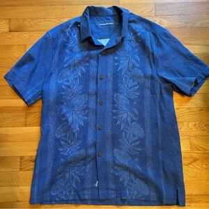 Tommy Bahama Men's Floral Blue Button Down Shirt